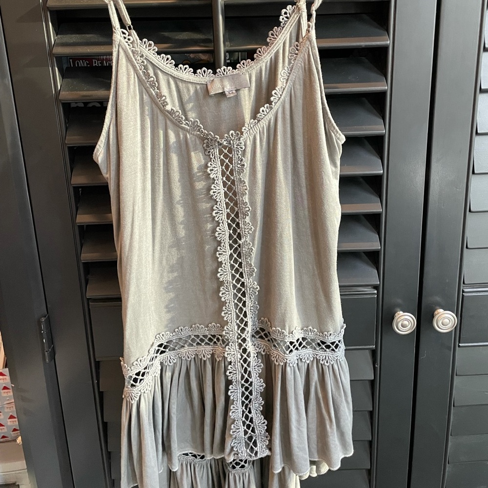 Juniper Blue Adjustable Strap HiLo Tank Top